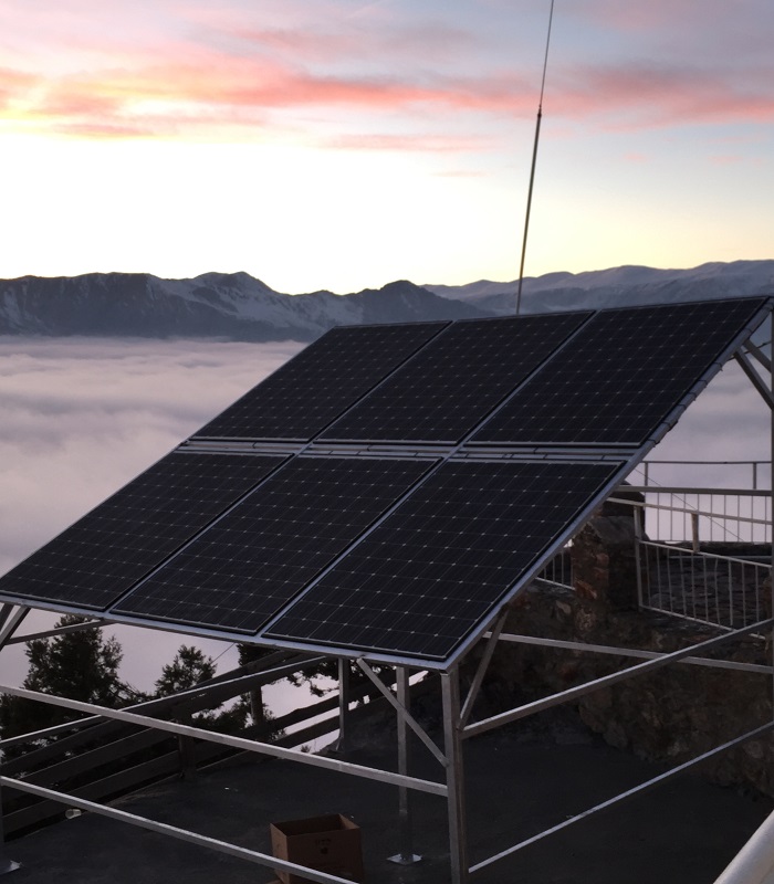 Solar Power Plant + Wind Turbine for Telecom Towers