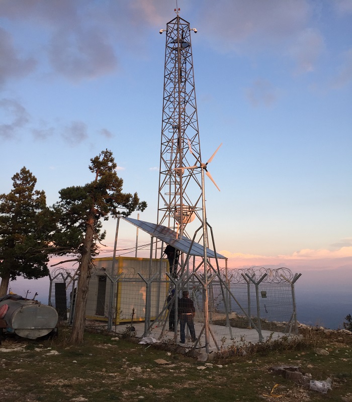 Solar Power Plant + Wind Turbine for Telecom Towers