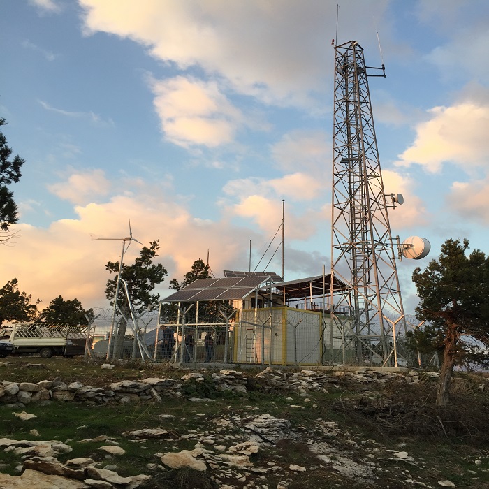 Solar Power Plant + Wind Turbine for Telecom Towers